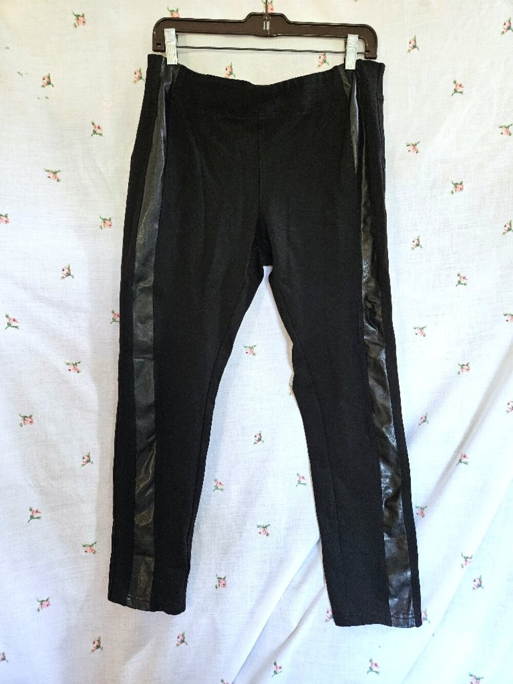 Size L Point Zero Ankle Leggings With Vegan Leather Insets